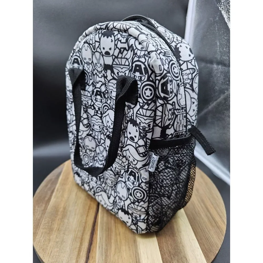 Yoobi X Marvel Avengers Black White Superheroes Insulated‎ Lunch Bag